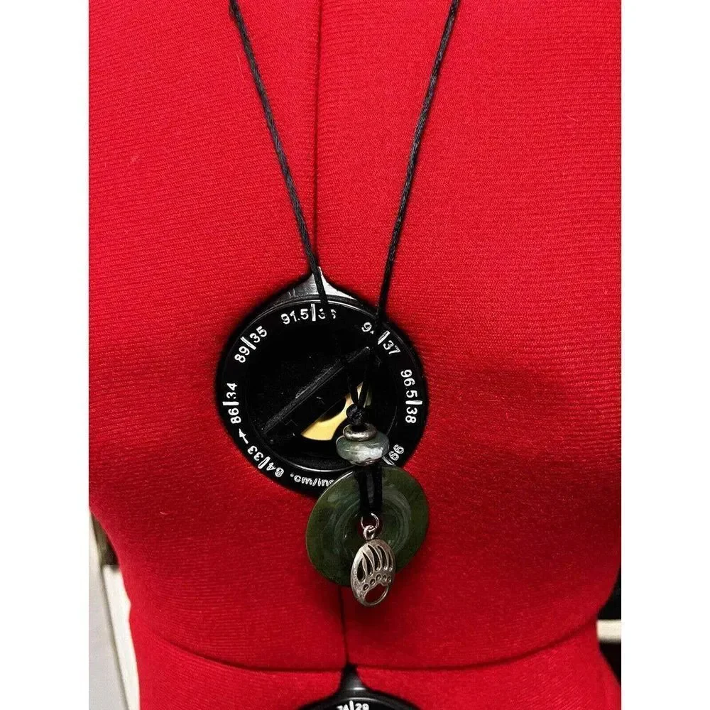 Jade Donut & silver bear paw pendant‎ necklace unisex women men AOS-B